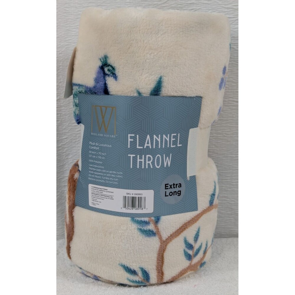 Wayland Square - Flannel Fuzzy Throw Blanket - 50 inch x 70 inch